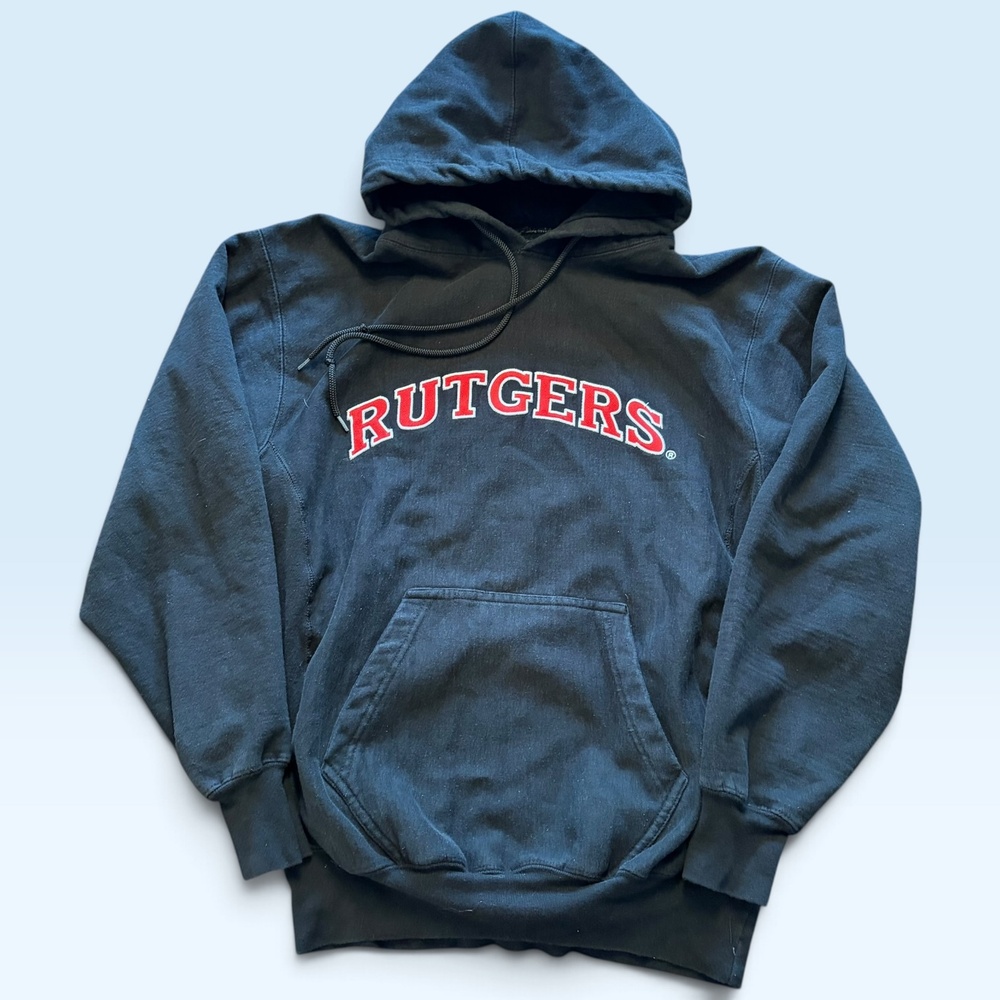 Rutgers Hoodie Mens XS Black NCAA Basketball Steve & Barry's Sweatshirt Fleece